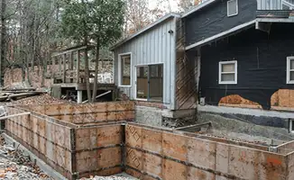 Prepared site with foundation forms for home remodeling and addition project in Sioux Falls, SD